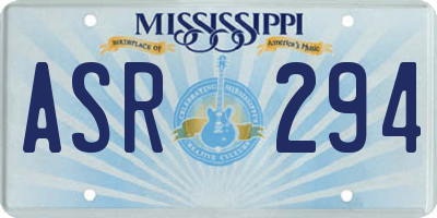 MS license plate ASR294