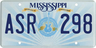 MS license plate ASR298