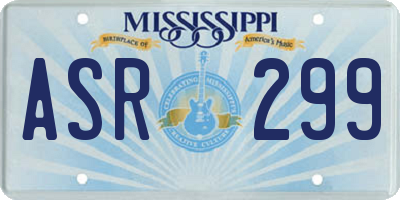 MS license plate ASR299
