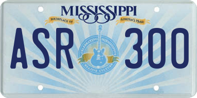 MS license plate ASR300