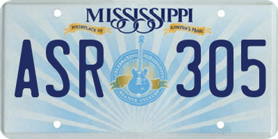 MS license plate ASR305