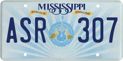 MS license plate ASR307