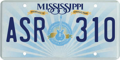 MS license plate ASR310