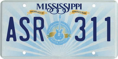 MS license plate ASR311