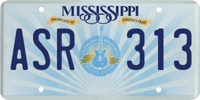 MS license plate ASR313