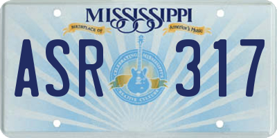 MS license plate ASR317