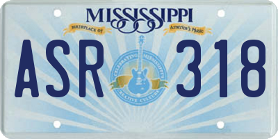 MS license plate ASR318