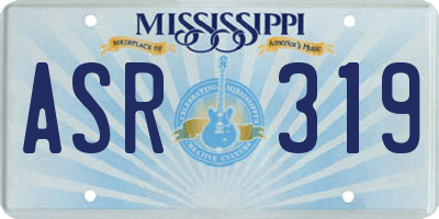 MS license plate ASR319