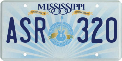 MS license plate ASR320
