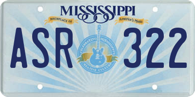 MS license plate ASR322