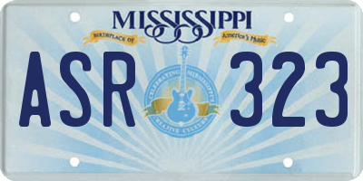 MS license plate ASR323