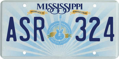 MS license plate ASR324