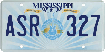 MS license plate ASR327