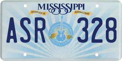 MS license plate ASR328