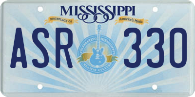 MS license plate ASR330