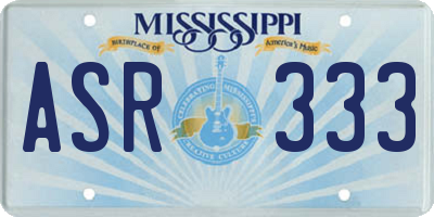 MS license plate ASR333