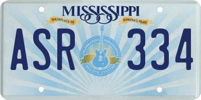 MS license plate ASR334