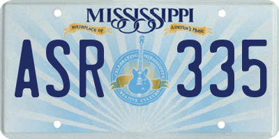 MS license plate ASR335