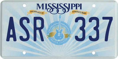 MS license plate ASR337