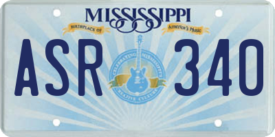 MS license plate ASR340