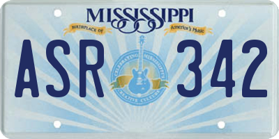 MS license plate ASR342