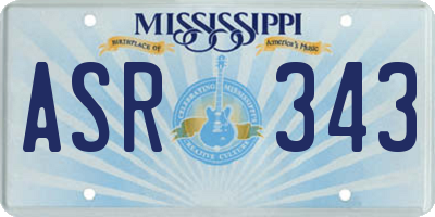 MS license plate ASR343