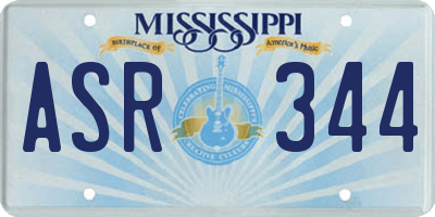 MS license plate ASR344