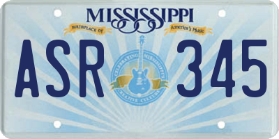 MS license plate ASR345