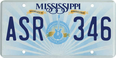 MS license plate ASR346