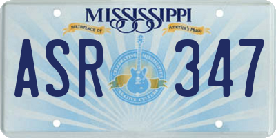 MS license plate ASR347