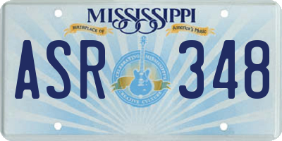 MS license plate ASR348