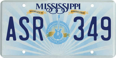 MS license plate ASR349