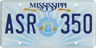 MS license plate ASR350