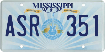 MS license plate ASR351