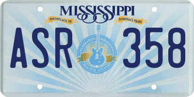 MS license plate ASR358