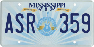 MS license plate ASR359