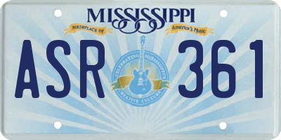 MS license plate ASR361