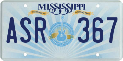 MS license plate ASR367