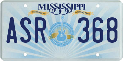 MS license plate ASR368