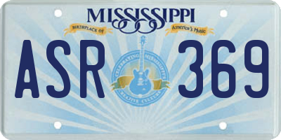 MS license plate ASR369