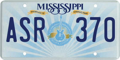 MS license plate ASR370