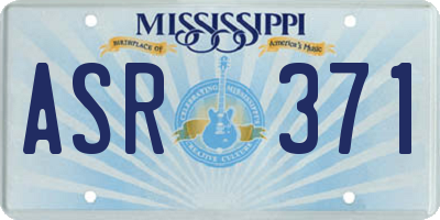 MS license plate ASR371