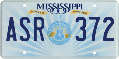 MS license plate ASR372