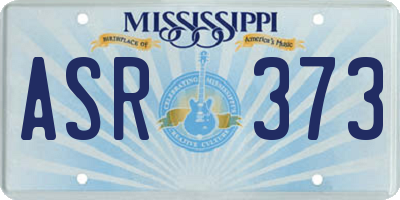 MS license plate ASR373
