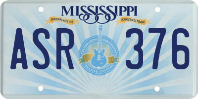 MS license plate ASR376