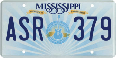 MS license plate ASR379