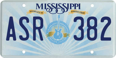 MS license plate ASR382