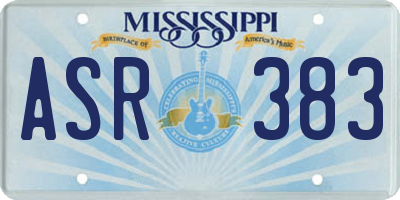 MS license plate ASR383