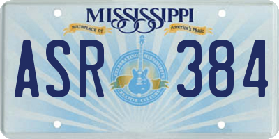MS license plate ASR384
