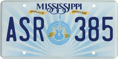 MS license plate ASR385